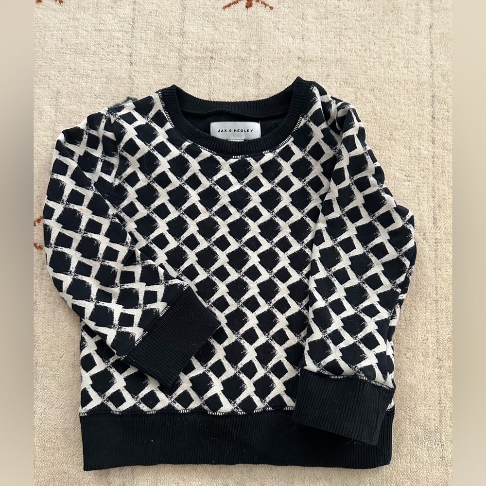 Jax & Hadley sweatshirt in black and white, size 2